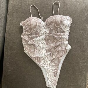 Elegant Snake Print One Piece Swimsuit